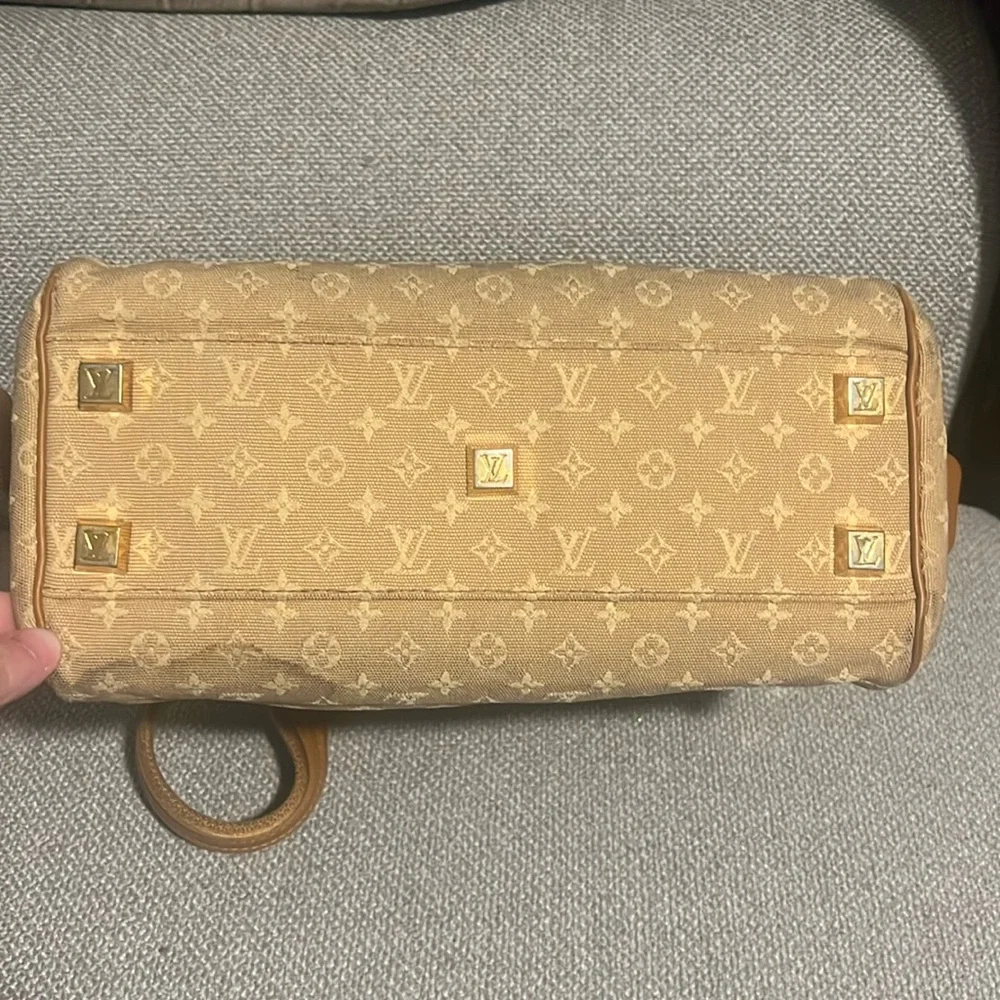 Louis Vuitton Mini Lin Monogram mustard tan Josephine PM Satchel Bag VI1003